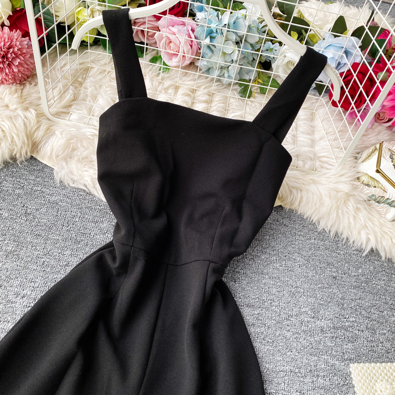 Summer Solid Color Sleeveles Korean SimpleTemperamental Slim-Fit Jumpsuit Draping Wide-Leg Trousers Suspender Jumpsuit for Women - Image 3