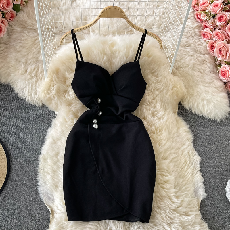 Nightclub Women's Low-Cut Deep V Strap Skirt Waist-Tight Hip-Wrapped Skirt Evening Disco Dancing Small Sexy Dress - Image 4