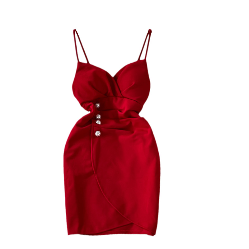 Nightclub Women's Low-Cut Deep V Strap Skirt Waist-Tight Hip-Wrapped Skirt Evening Disco Dancing Small Sexy Dress - Image 6