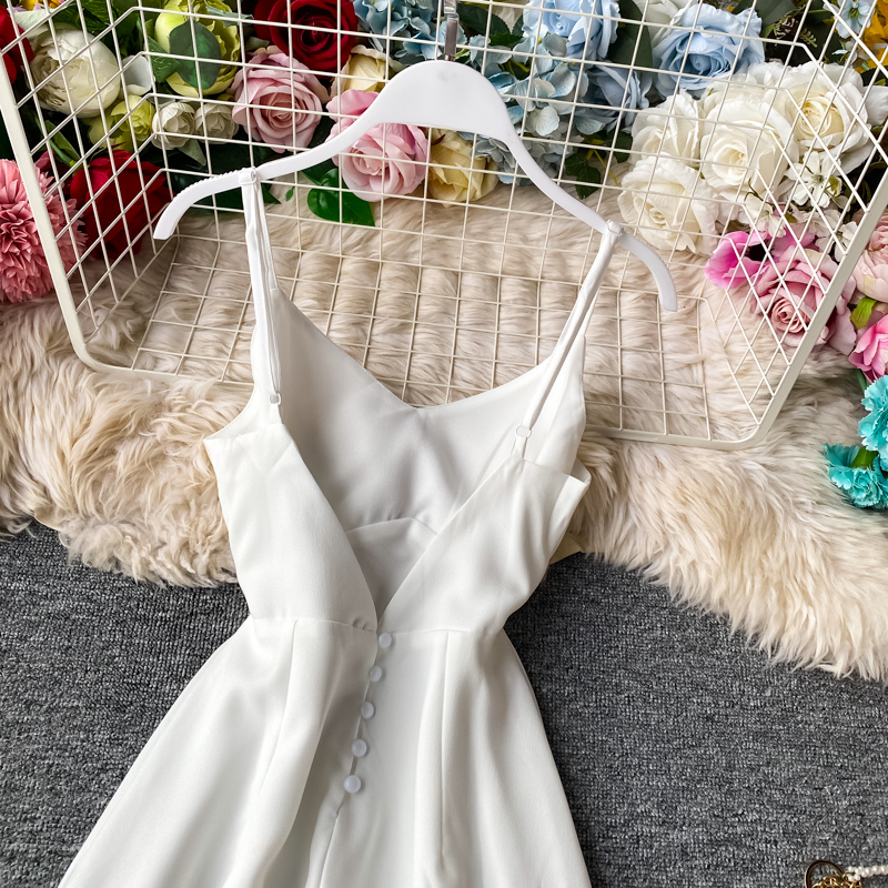 New French Style First Love Skirt Retro Mori Style Super Fairy V-neck Long Dress Sneaky Design Backless Strap Dress - Image 5