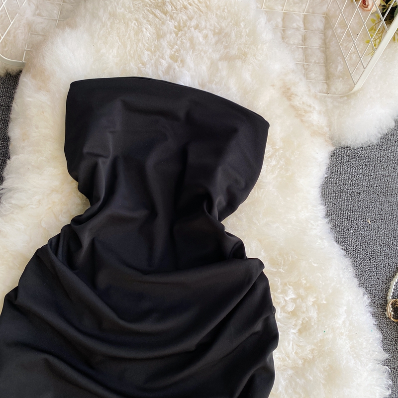 A word shoulder strapless dress with temperament accept waist show thin fishtail skirt fashion dress skirt - Image 4